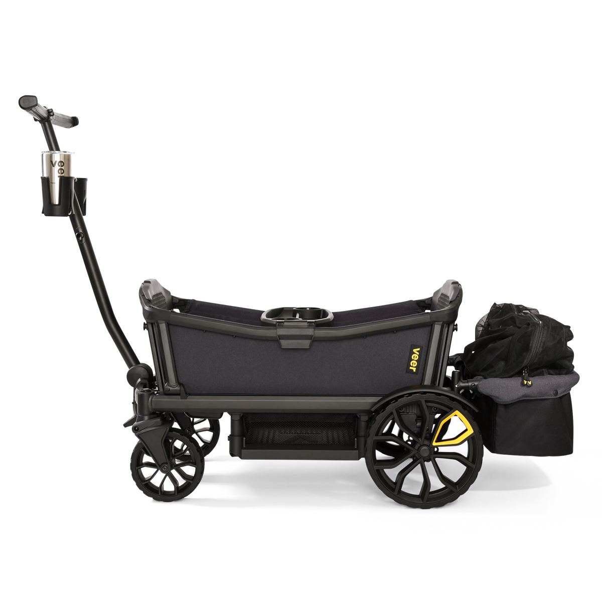 Foldable Storage Basket – side view attached behind wagon