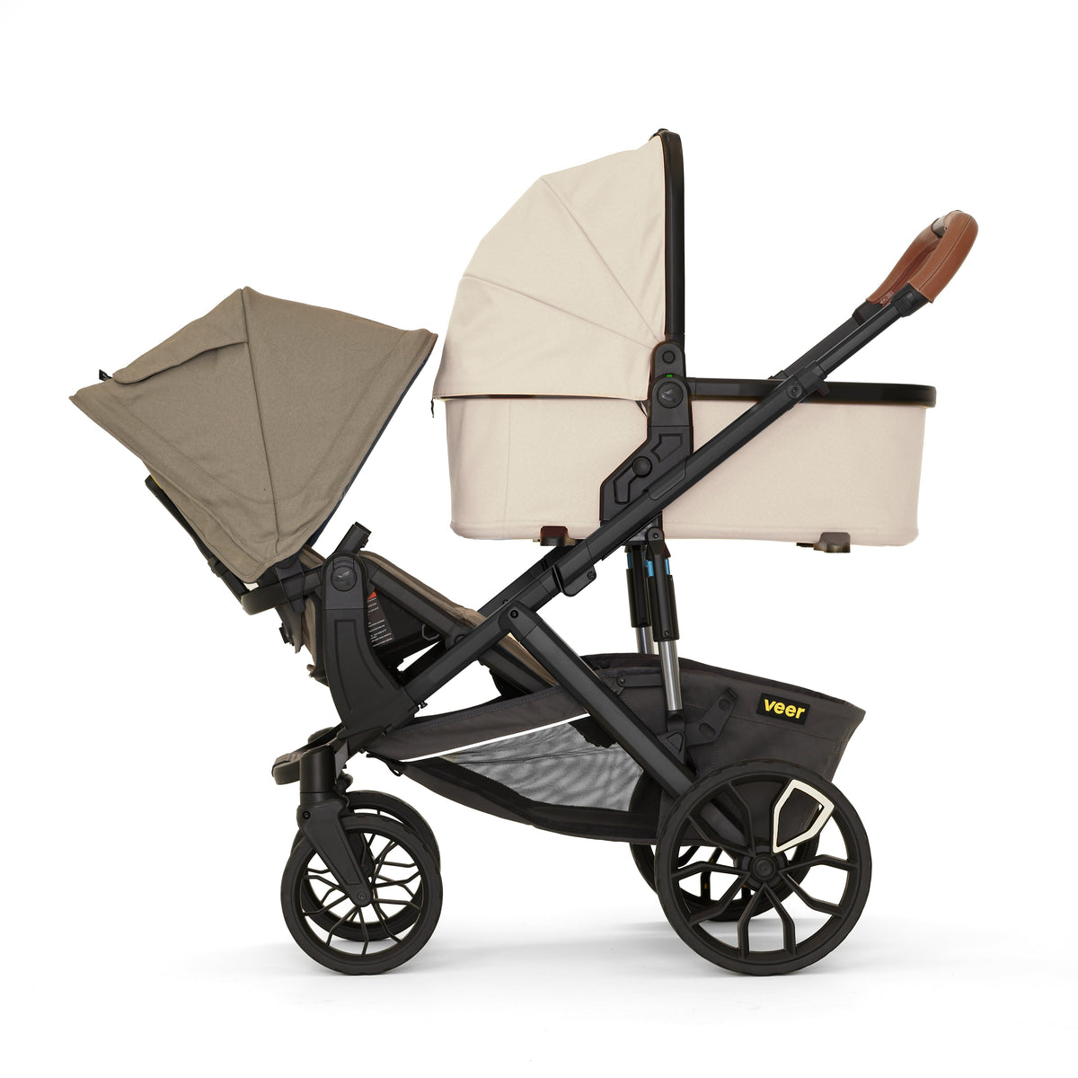 Switch&Roll Stroller – side view stroller with bassinet and second seat