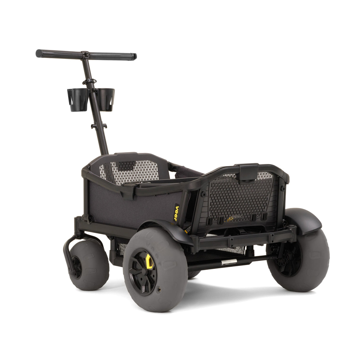 Beach Wheel Kit – angled wagon showing mesh panels and cup holders