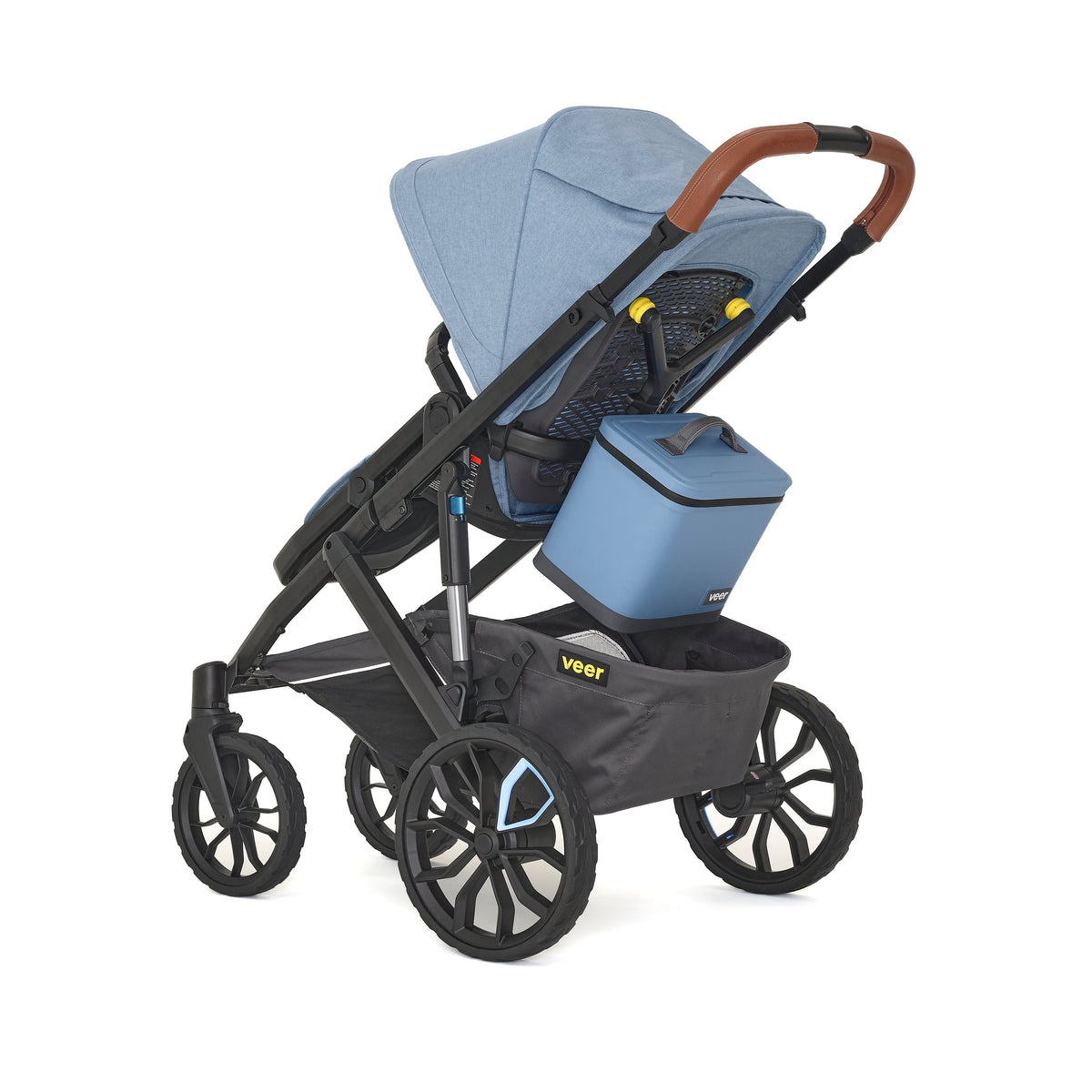 Switch&Roll Stroller – stroller with blue canopy and rear-mounted cooler