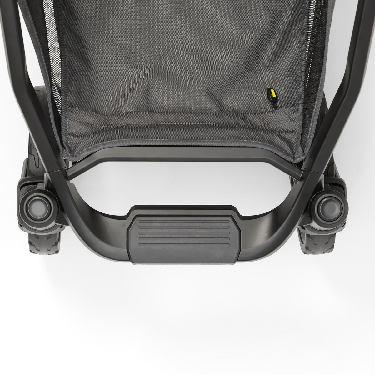 Switch&Roll Stroller – close-up rear frame with foot brake and basket