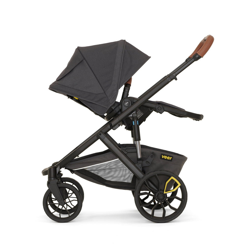 Switch&Roll Stroller – side view stroller with canopy and storage basket